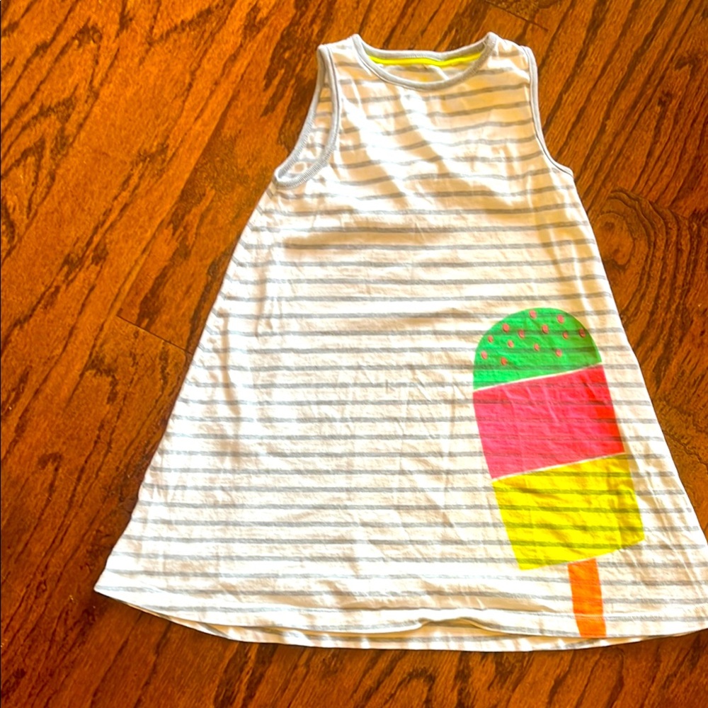 Mini Boden Sleeveless Dress with Ice Cream Print